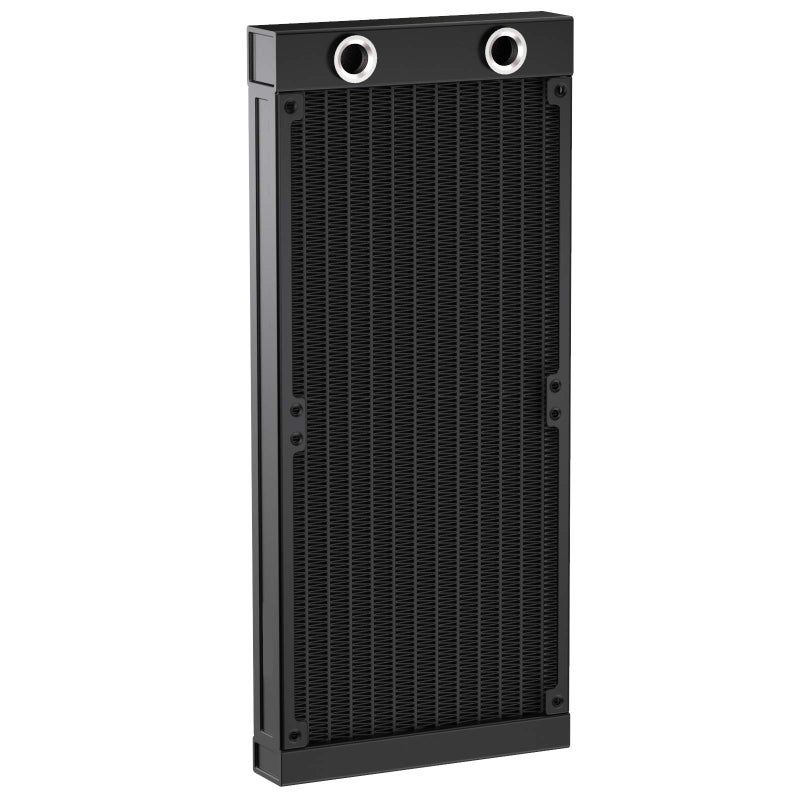 CLYXGS Water Cooling Radiator, 12 Pipe G1/4 Thread Heat Row Radiator 12 Pipe Aluminum Heat Exchanger Radiator for PC CPU Computer Water Cool System 240mm Black - Image 1
